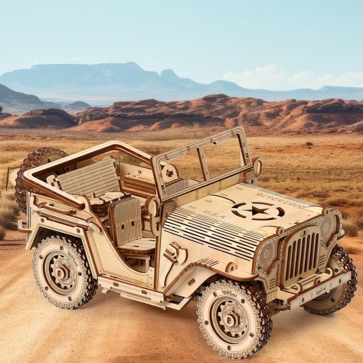 3D Wooden Off Road Car Puzzle DIY Vehicle Model Kit 428PCS STEM Build - Kwikley