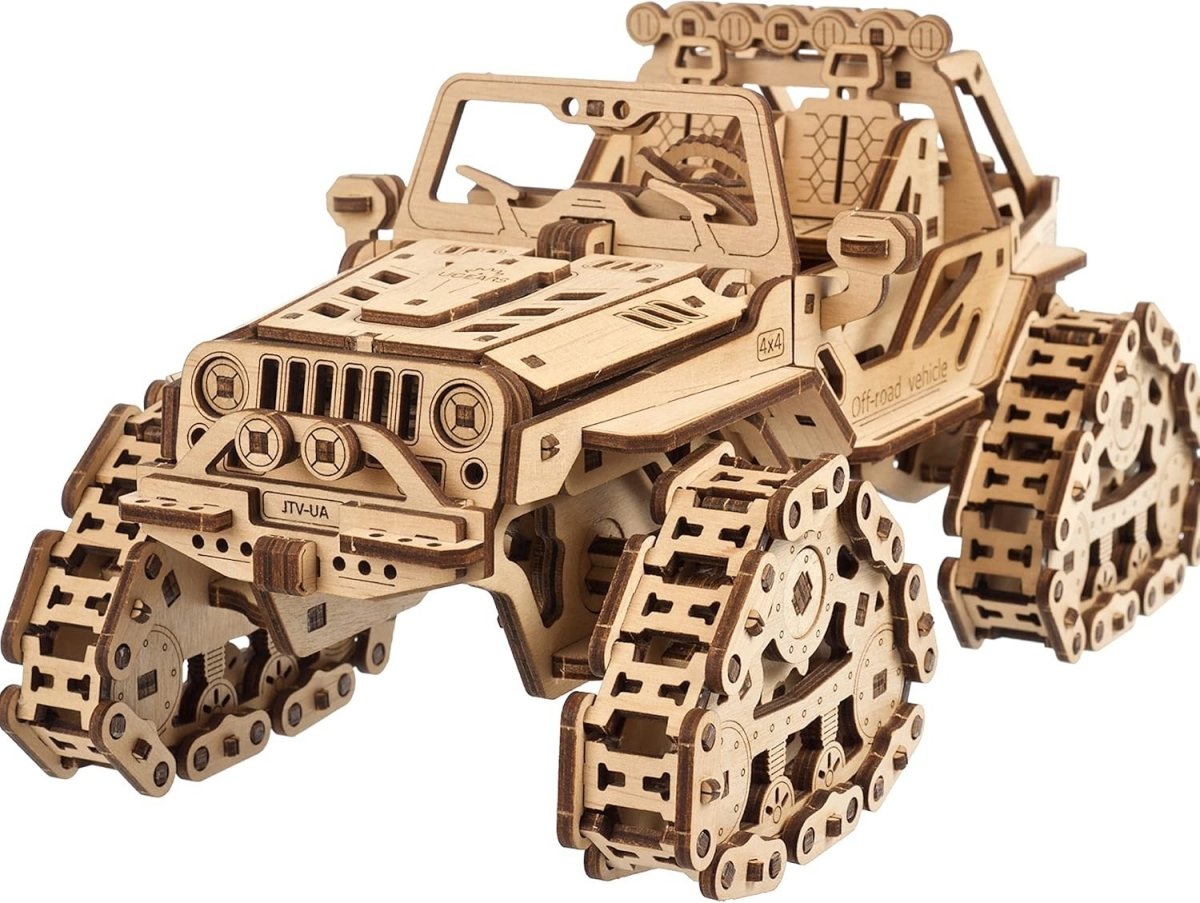 3D Wooden Off Road Vehicle Puzzle Track ATV Mechanical Model Kit 423pc - Kwikley