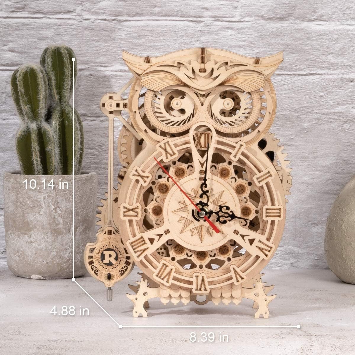3D Wooden Owl Clock Puzzle DIY Working Desk Clock Model Kit Gift - Kwikley