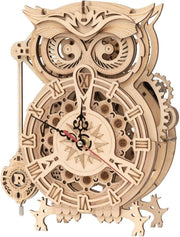 3D Wooden Owl Clock Puzzle DIY Working Desk Clock Model Kit Gift - Kwikley