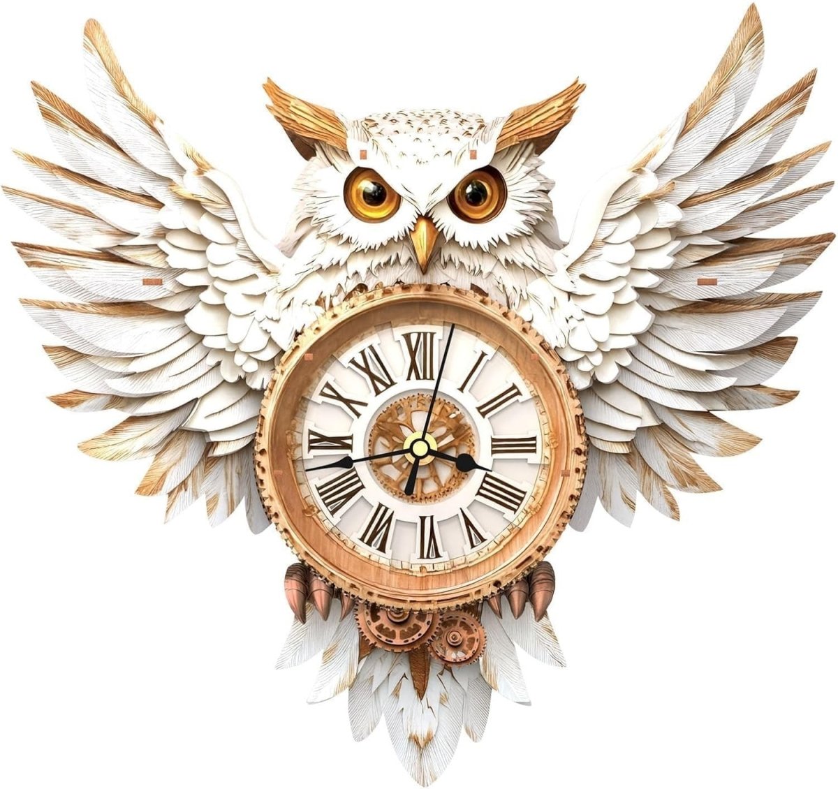 3D Wooden Owl Wall Clock Puzzle Kit Pendulum DIY Home Decor Gift - Kwikley