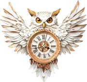3D Wooden Owl Wall Clock Puzzle Kit Pendulum DIY Home Decor Gift - Kwikley