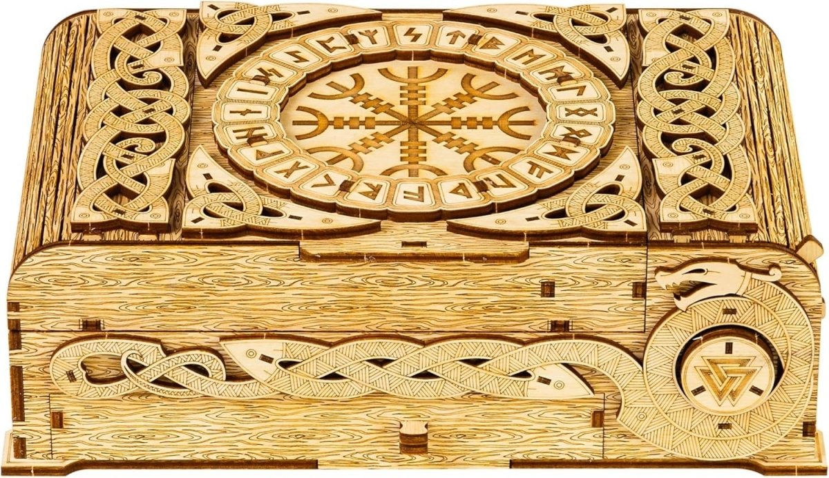 3D Wooden Puzzle Box DIY Storage Chest Mechanical Model Kit Desk Organizer - Kwikley