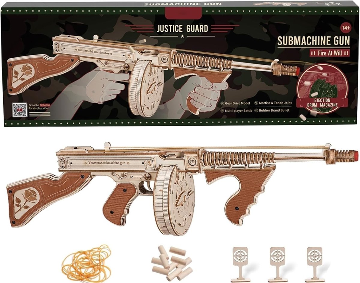 3D Wooden Puzzle Mechanical Toy Model Kit Rubber Band DIY Adult Build - Kwikley