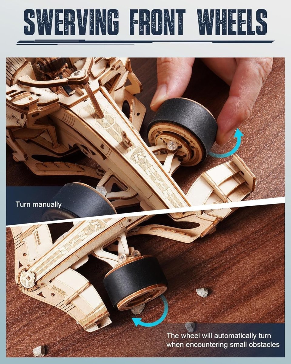 3D Wooden Racing Car Model Kit Mechanical DIY Puzzle 247 Pieces - Kwikley