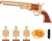 3D Wooden Revolver Puzzle DIY Mechanical Model Kit 70PCS Adult Build - Kwikley