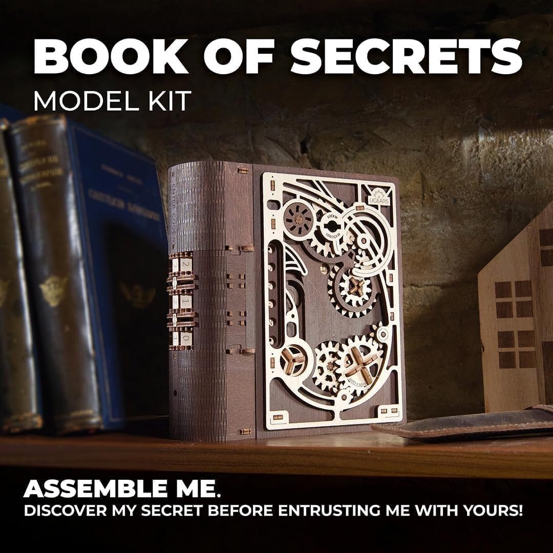 3D Wooden Secret Puzzle Box DIY Steampunk Book Safe Kit 263PCS Adult - Kwikley