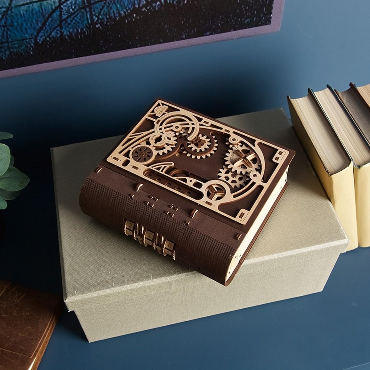 3D Wooden Secret Puzzle Box DIY Steampunk Book Safe Kit 263PCS Adult - Kwikley