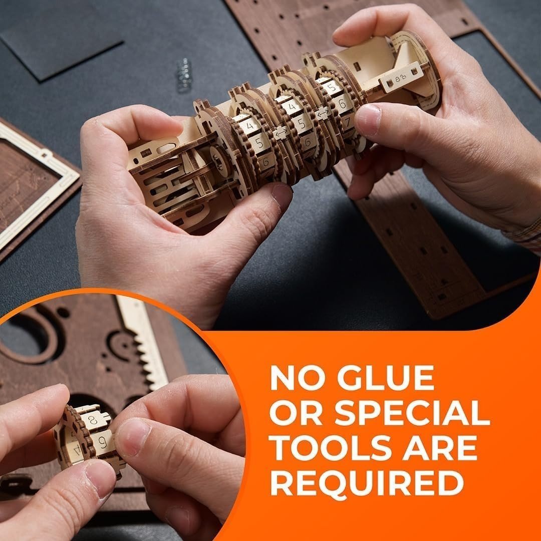 3D Wooden Secret Puzzle Box DIY Steampunk Book Safe Kit 263PCS Adult - Kwikley