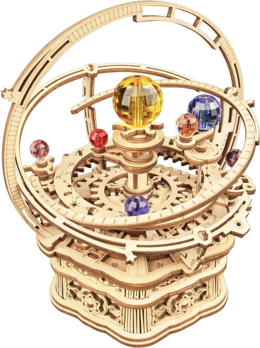 3D Wooden Starry Night Music Box DIY Mechanical Galaxy Model Kit - Kwikley