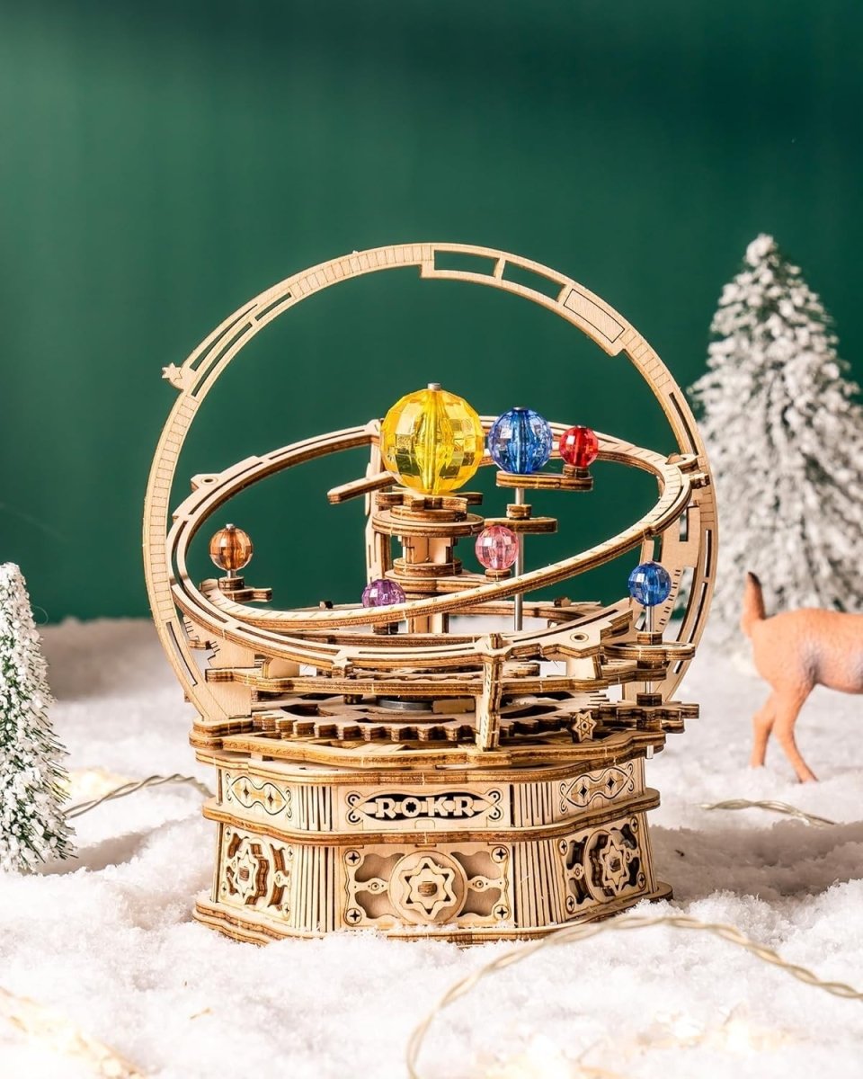 3D Wooden Starry Night Music Box DIY Mechanical Galaxy Model Kit - Kwikley
