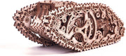 3D Wooden Steam Tank Puzzle Mechanical Model Kit Spring Powered 381PCS - Kwikley