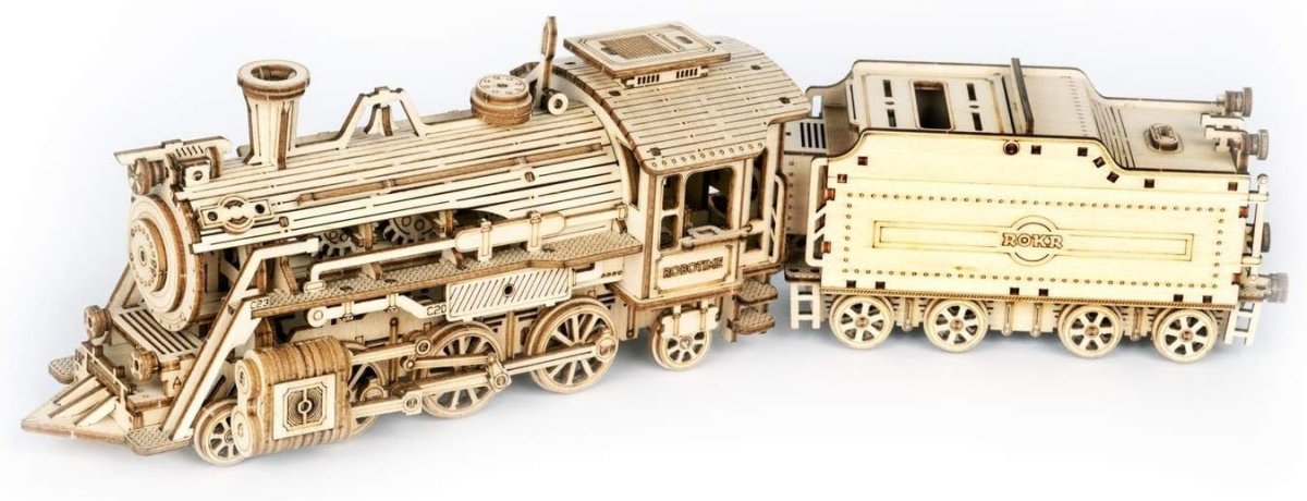 3D Wooden Steam Train Model Kit 308 Piece DIY Locomotive Puzzle Gift - Kwikley