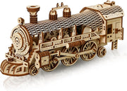3D Wooden Steam Train Puzzle Mechanical Gear Model Kit DIY Build 361PCS - Kwikley