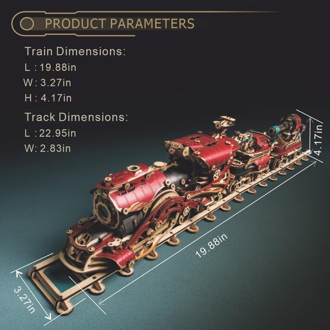 3D Wooden Steam Train Puzzle Motorized DIY Model Kit 800+ PCS Adult Build - Kwikley
