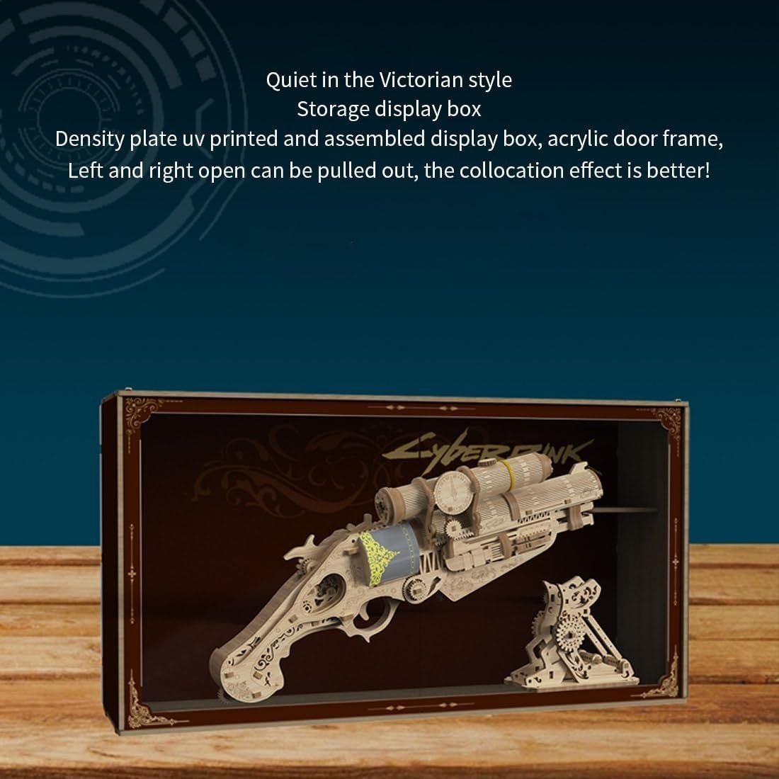 3D Wooden Steampunk Revolver Puzzle DIY Mechanical Model Kit 127PCS Build - Kwikley