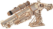 3D Wooden Steampunk Revolver Puzzle DIY Mechanical Model Kit 127PCS Build - Kwikley