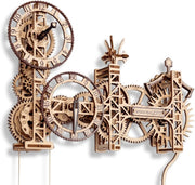 3D Wooden Steampunk Wall Clock Puzzle DIY Mechanical Gear Kit 257PCS - Kwikley
