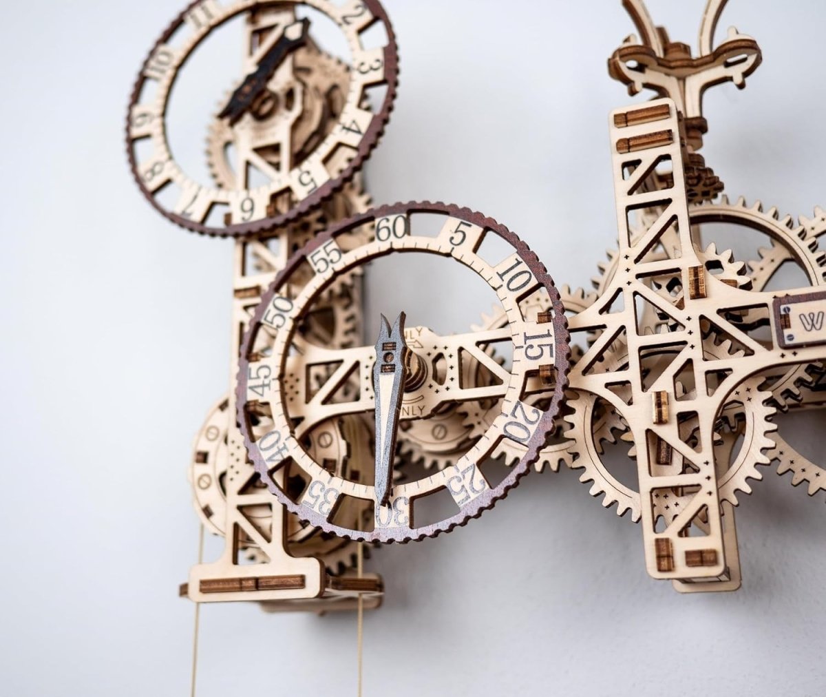 3D Wooden Steampunk Wall Clock Puzzle DIY Mechanical Gear Kit 257PCS - Kwikley