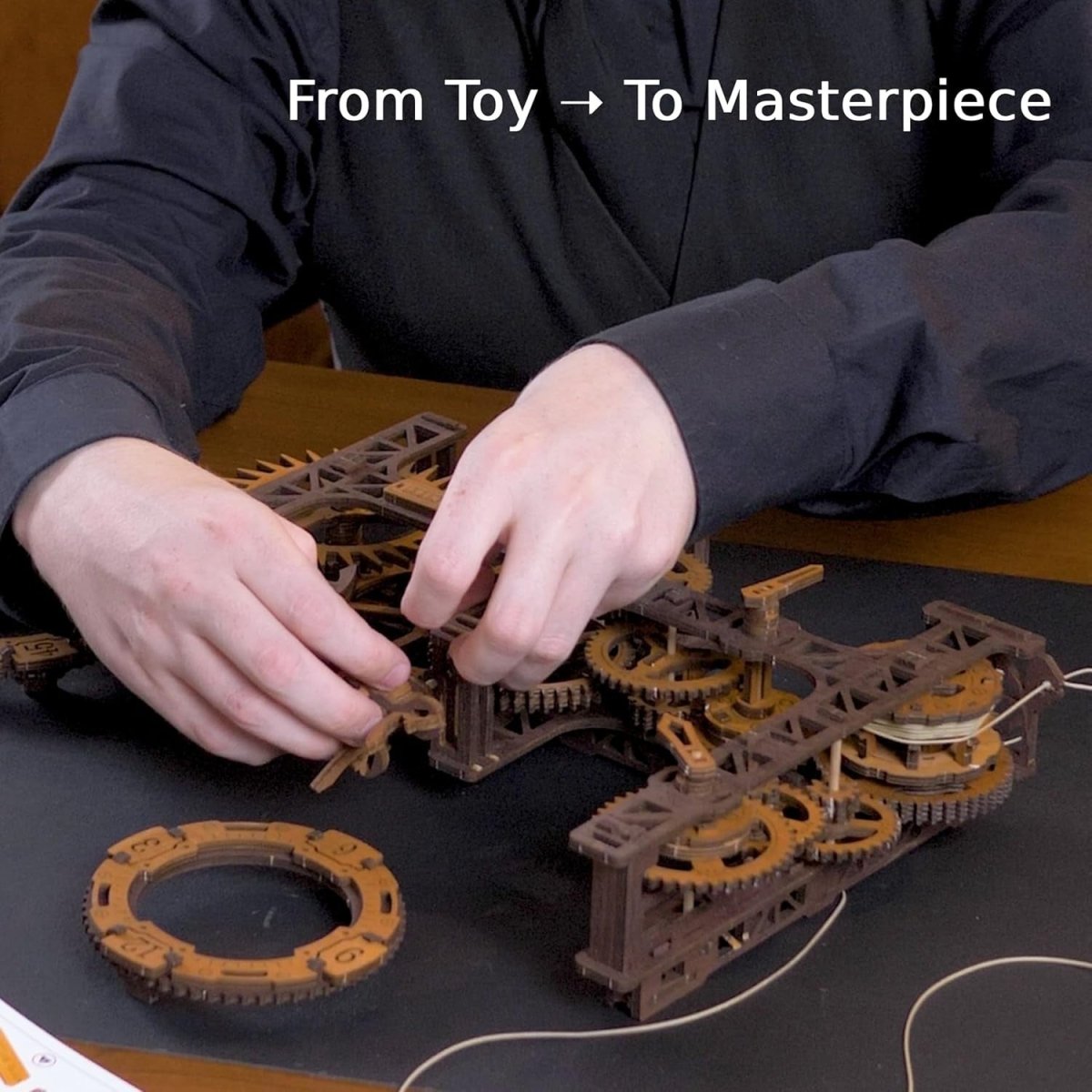 3D Wooden Steampunk Wall Clock Puzzle Working Gear Model 288PCS DIY - Kwikley