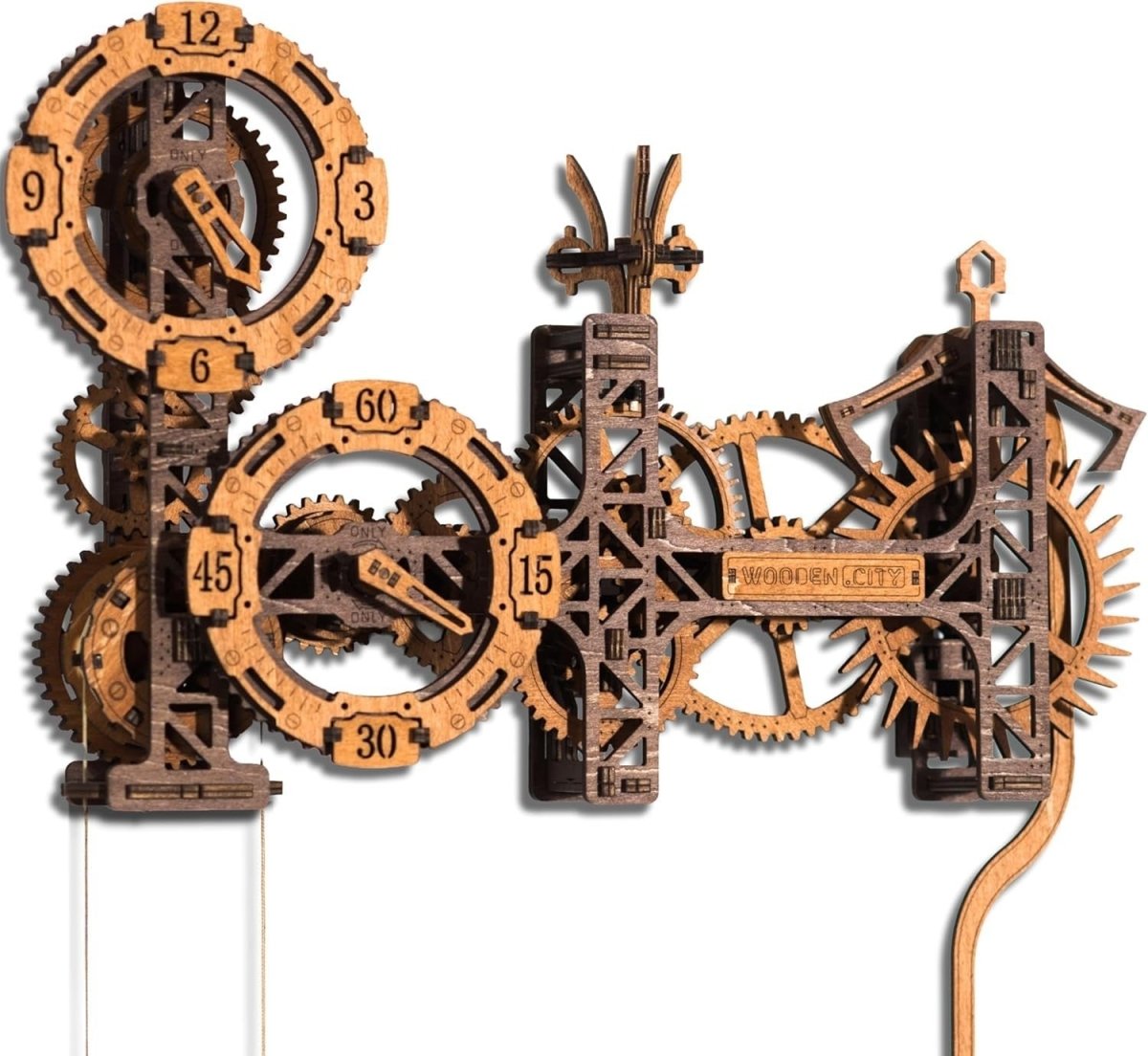 3D Wooden Steampunk Wall Clock Puzzle Working Gear Model 288PCS DIY - Kwikley