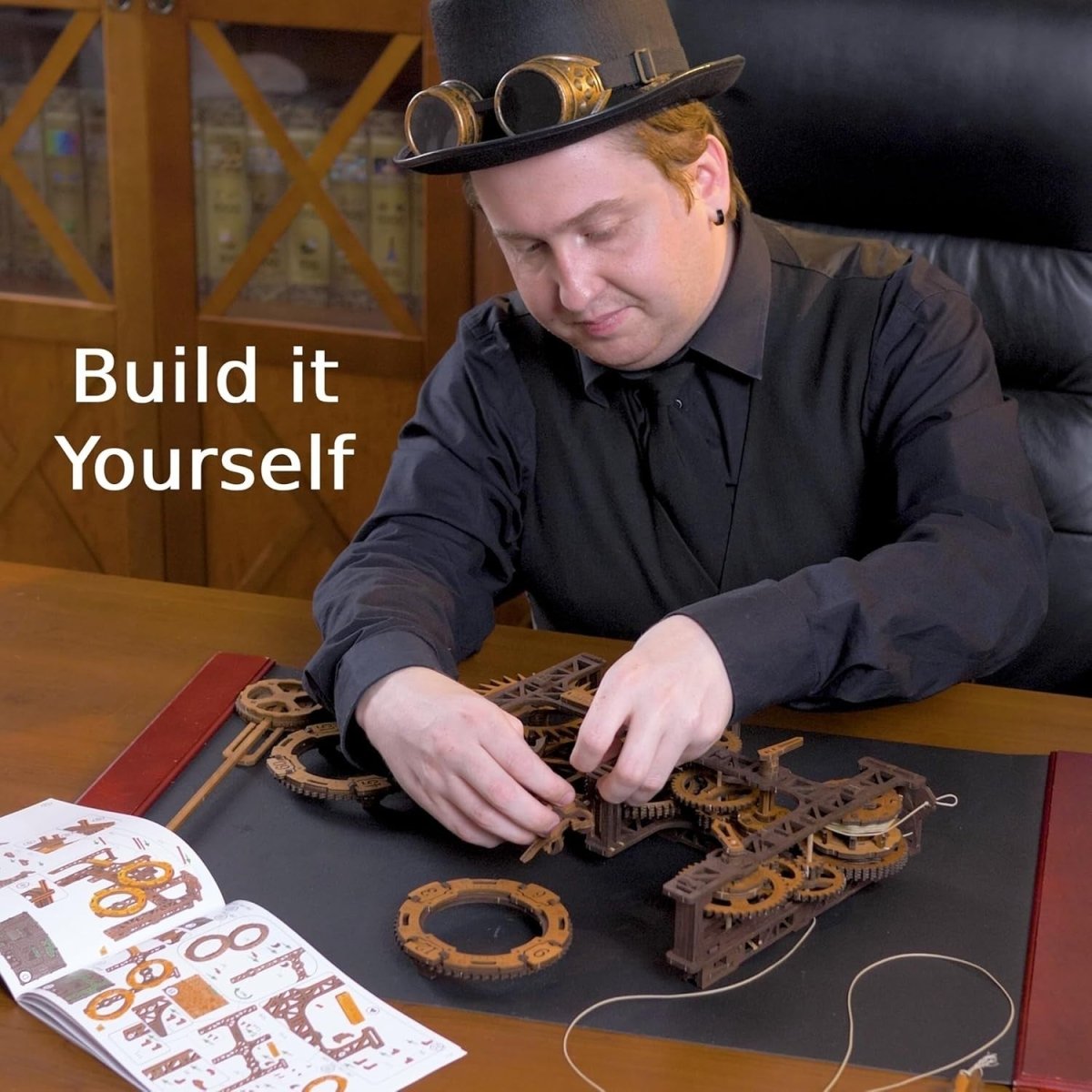 3D Wooden Steampunk Wall Clock Puzzle Working Gear Model 288PCS DIY - Kwikley
