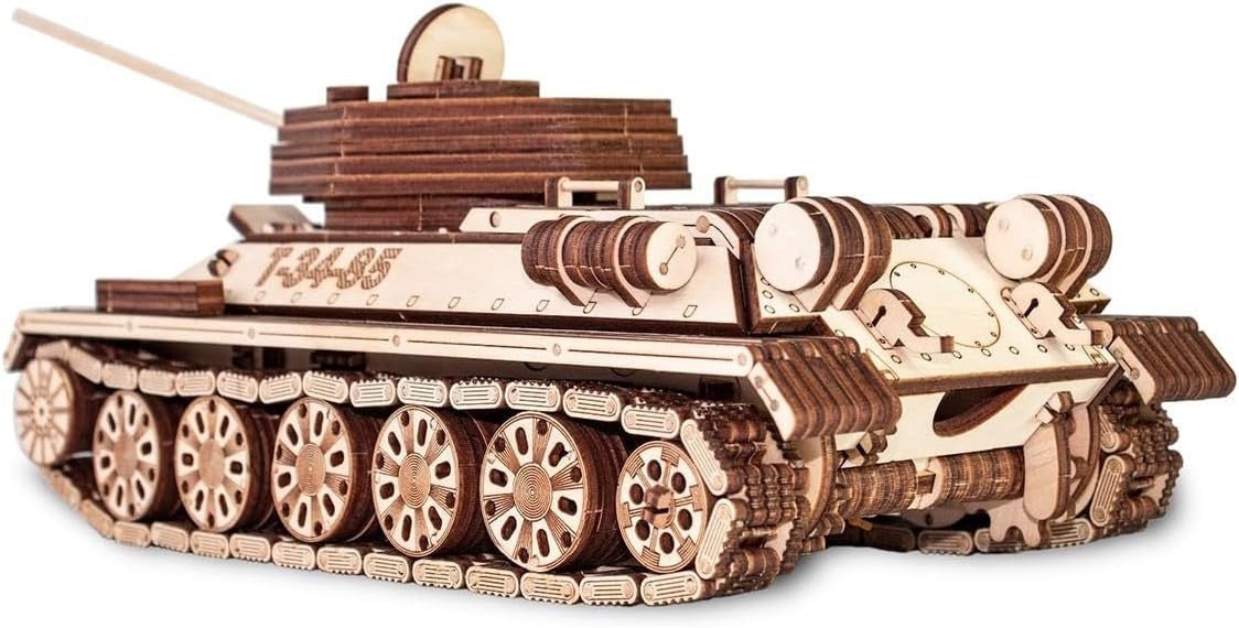 3D Wooden Tank Puzzle Mechanical Military Model Kit DIY Build 965PCS - Kwikley