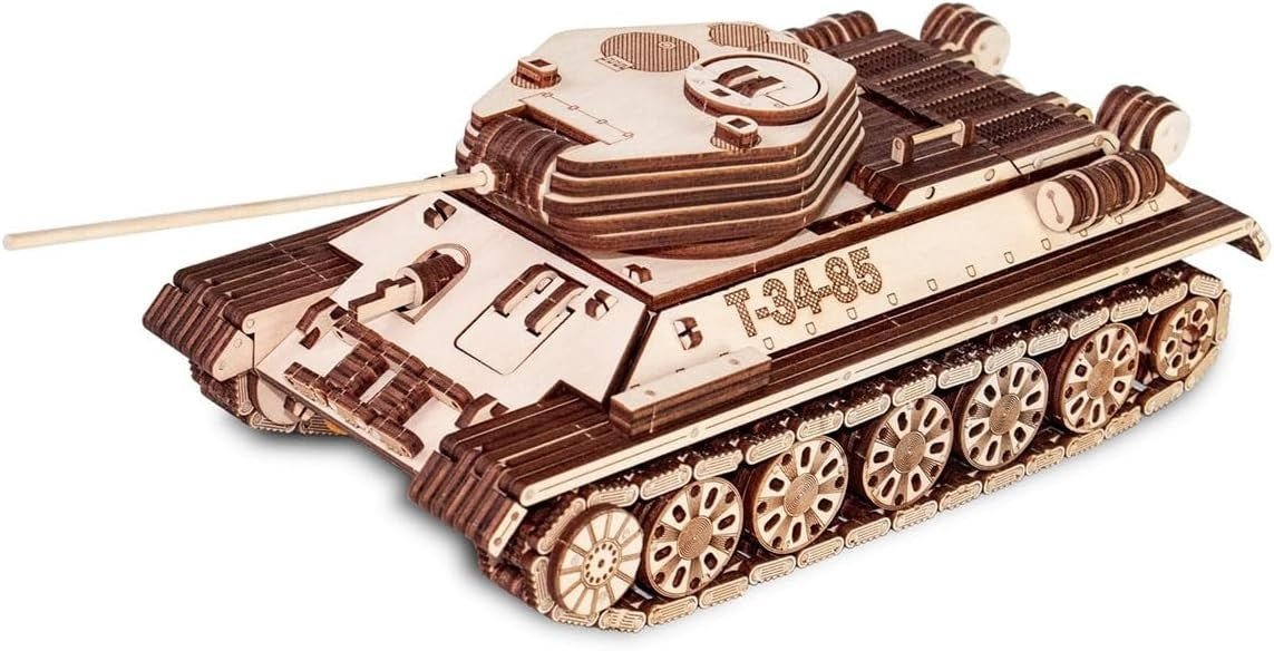 3D Wooden Tank Puzzle Mechanical Military Model Kit DIY Build 965PCS - Kwikley
