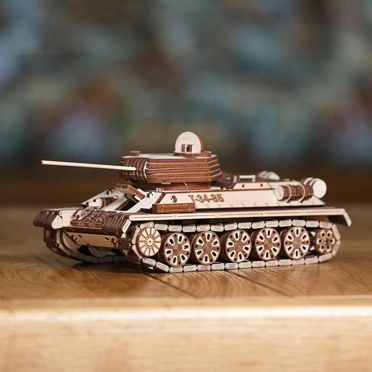3D Wooden Tank Puzzle Mechanical Military Model Kit DIY Build 965PCS - Kwikley