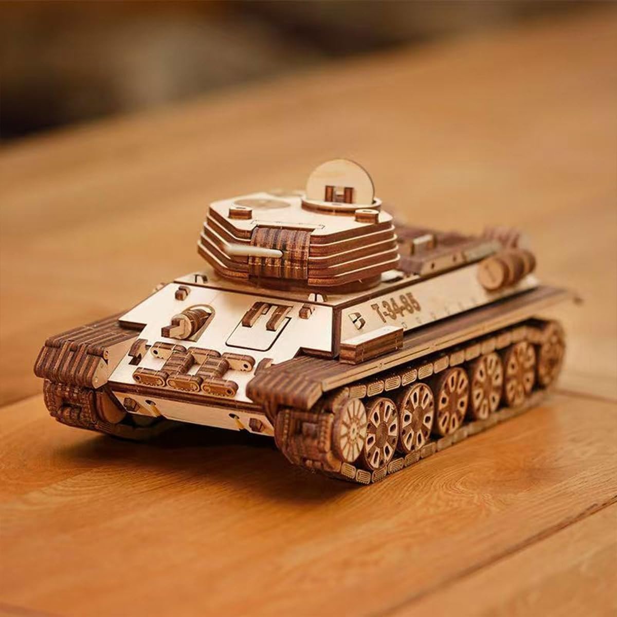 3D Wooden Tank Puzzle Mechanical Military Model Kit DIY Build 965PCS - Kwikley