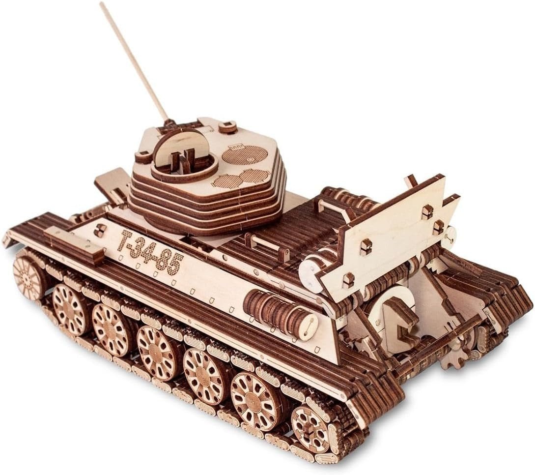 3D Wooden Tank Puzzle Mechanical Military Model Kit DIY Build 965PCS - Kwikley