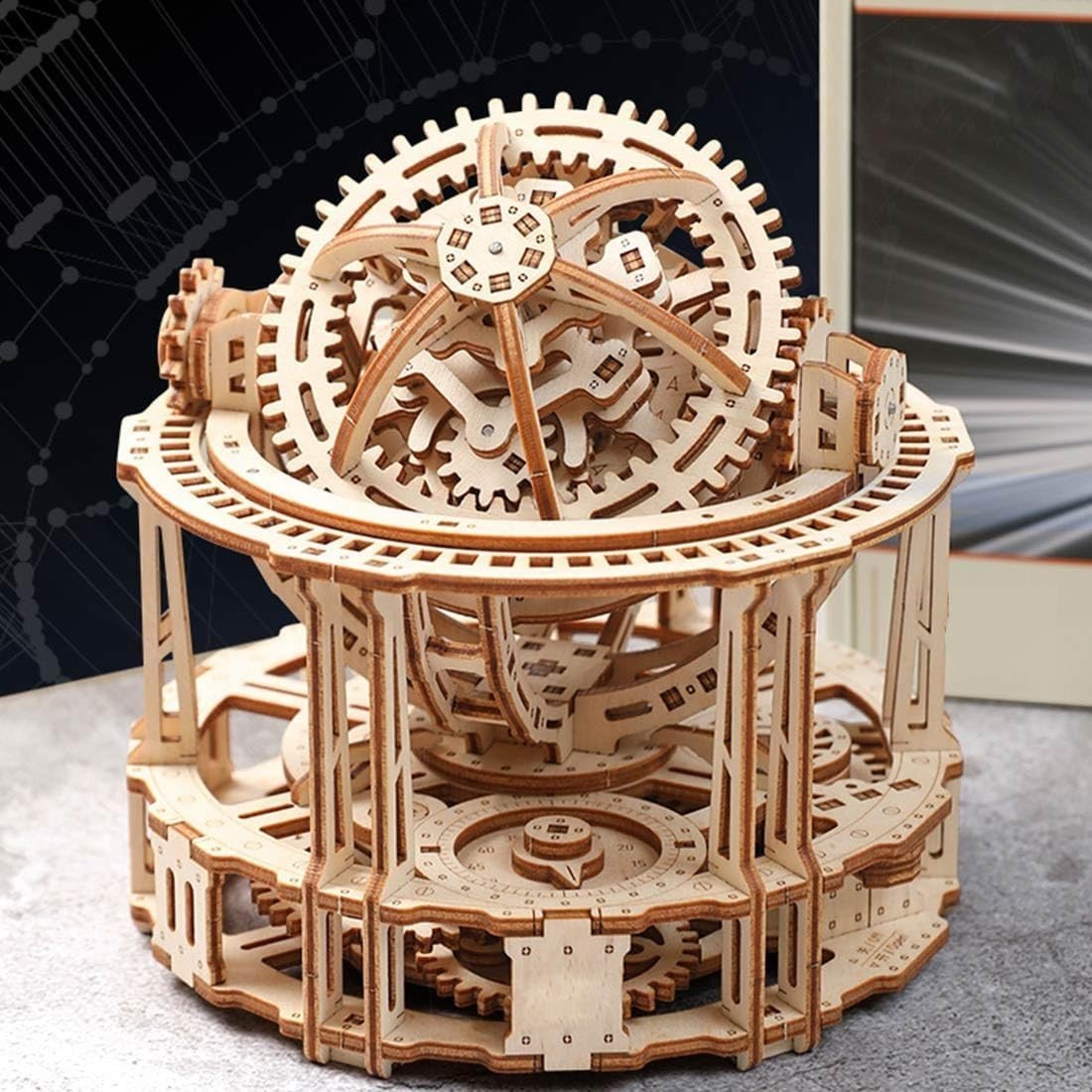 3D Wooden Tourbillon Timer Puzzle 218PCS Mechanical DIY Model Kit - Kwikley