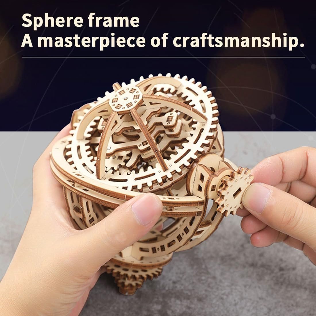 3D Wooden Tourbillon Timer Puzzle 218PCS Mechanical DIY Model Kit - Kwikley