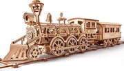 3D Wooden Train Set with Railway DIY Locomotive Puzzle Model Kit Adult - Kwikley