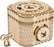 3D Wooden Treasure Box Puzzle Secret Password Lock DIY Model Kit - Kwikley