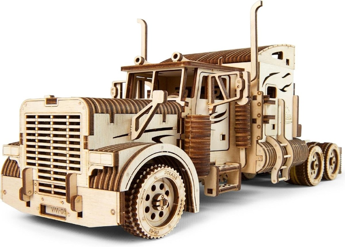 3D Wooden Truck Puzzle Mechanical Model Kit Working Engine DIY Build - Kwikley