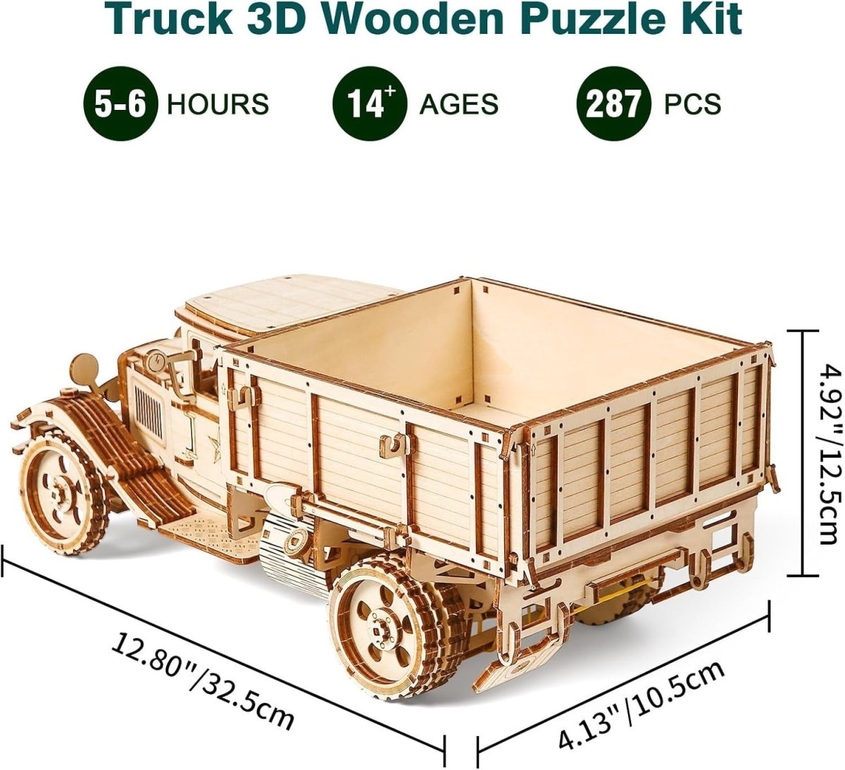 3D Wooden Vintage Truck Puzzle DIY Mechanical Model Kit 264PCS Adult - Kwikley