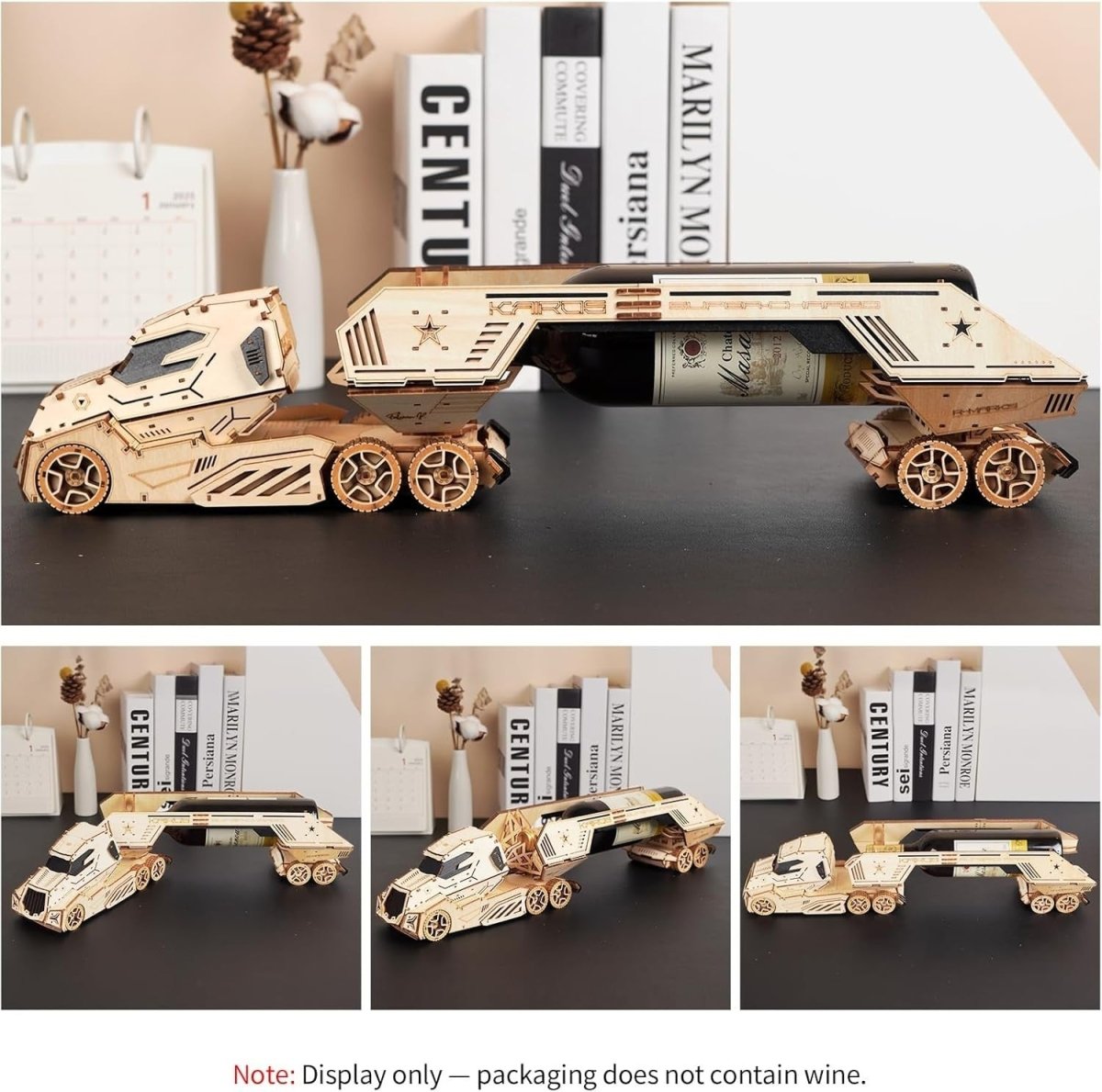 3D Wooden Wine Rack Truck Puzzle DIY Vehicle Model Holder 287PCS Decor - Kwikley