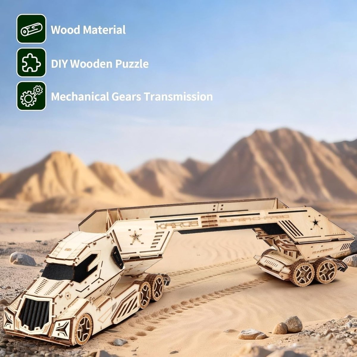 3D Wooden Wine Rack Truck Puzzle DIY Vehicle Model Holder 287PCS Decor - Kwikley