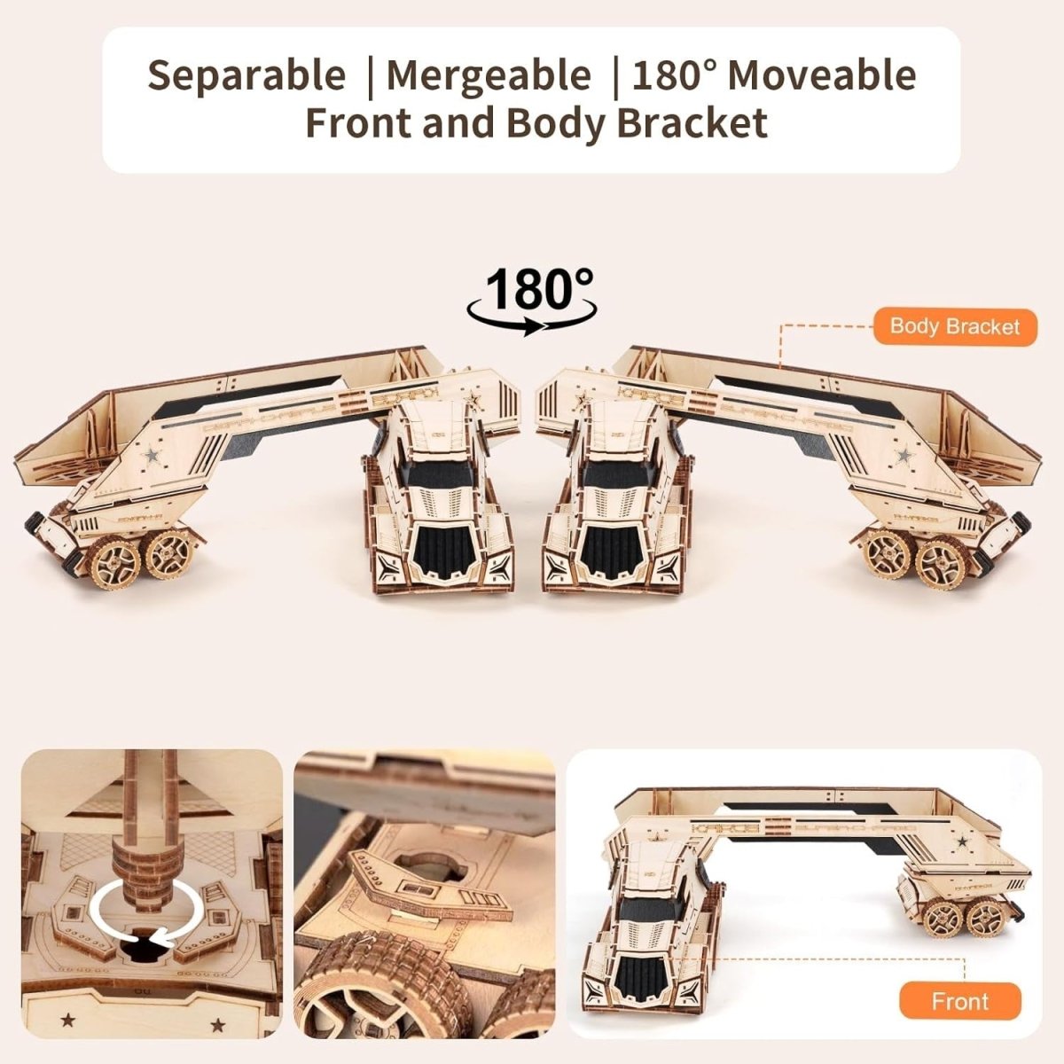 3D Wooden Wine Rack Truck Puzzle DIY Vehicle Model Holder 287PCS Decor - Kwikley