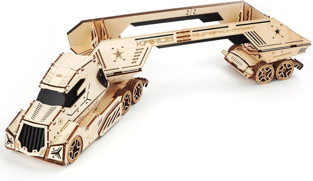 3D Wooden Wine Rack Truck Puzzle DIY Vehicle Model Holder 287PCS Decor - Kwikley