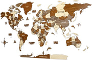 3D Wooden World Map Wall Art Multilayer Travel Decor - Kwikley