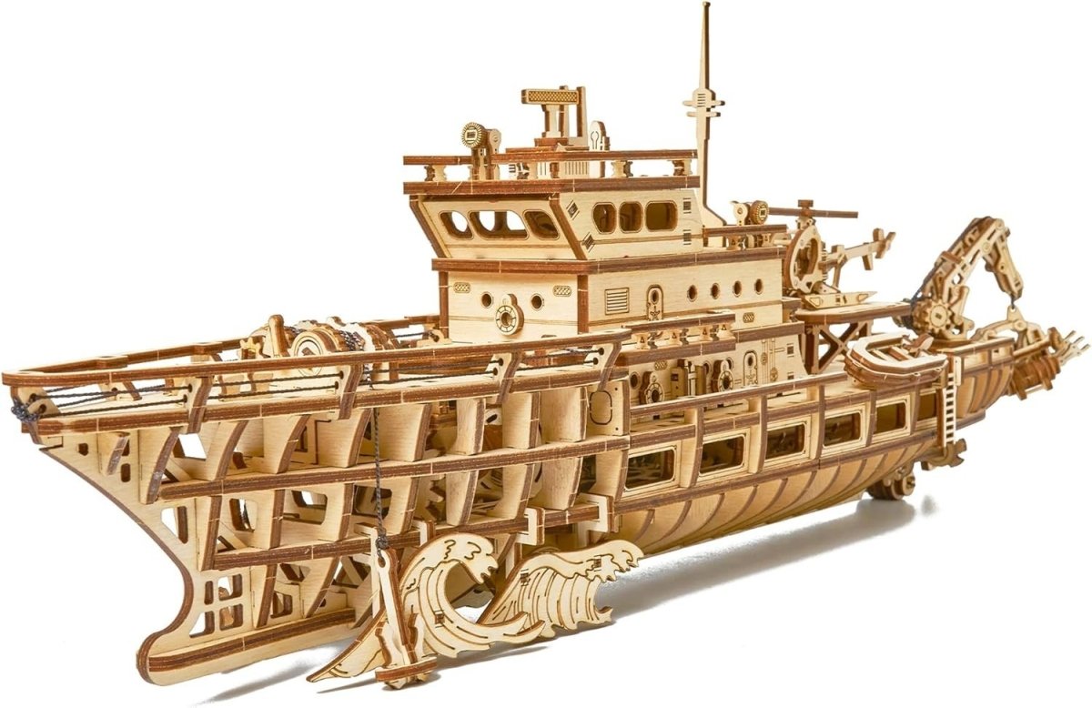 3D Wooden Yacht Puzzle Mechanical Boat Model Kit Moving DIY 565 Pieces - Kwikley