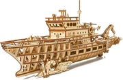 3D Wooden Yacht Puzzle Mechanical Boat Model Kit Moving DIY 565 Pieces - Kwikley