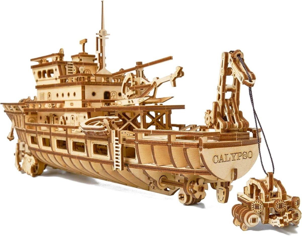 3D Wooden Yacht Puzzle Mechanical Boat Model Kit Moving DIY 565 Pieces - Kwikley