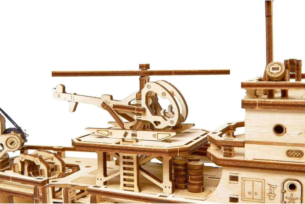 3D Wooden Yacht Puzzle Mechanical Boat Model Kit Moving DIY 565 Pieces - Kwikley