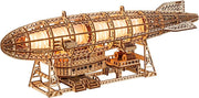 3D Wooden Zeppelin Puzzle LED Airship Model Kit DIY Lamp 487PCS Adult - Kwikley