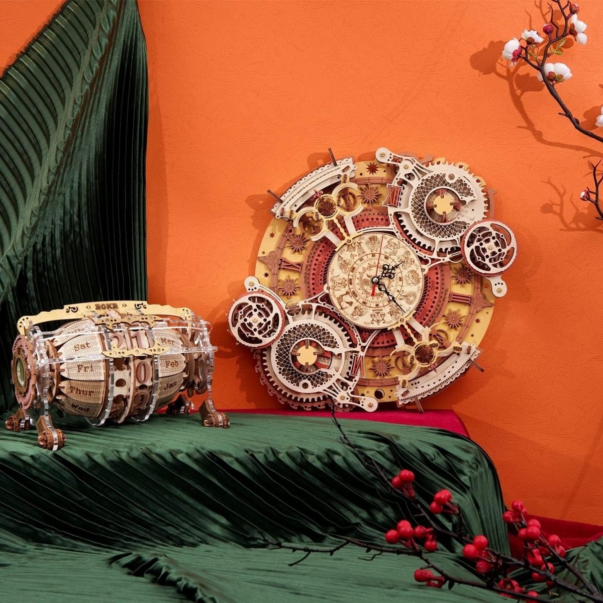 3D Wooden Zodiac Wall Clock Puzzle DIY Working Clock Model Kit Gift - Kwikley