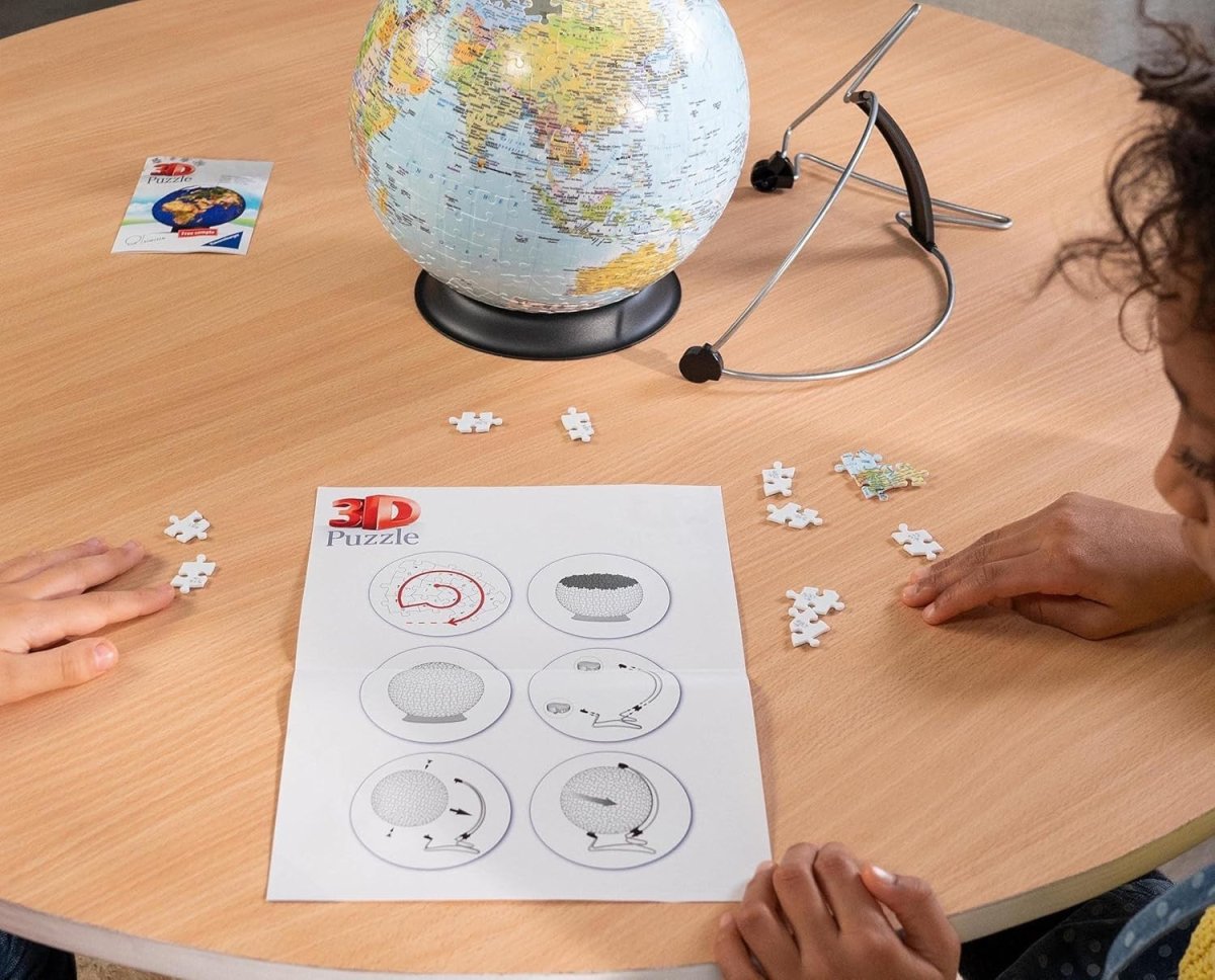 3D World Globe Puzzle 540 Piece Educational Jigsaw Kids Adults Gift - Kwikley