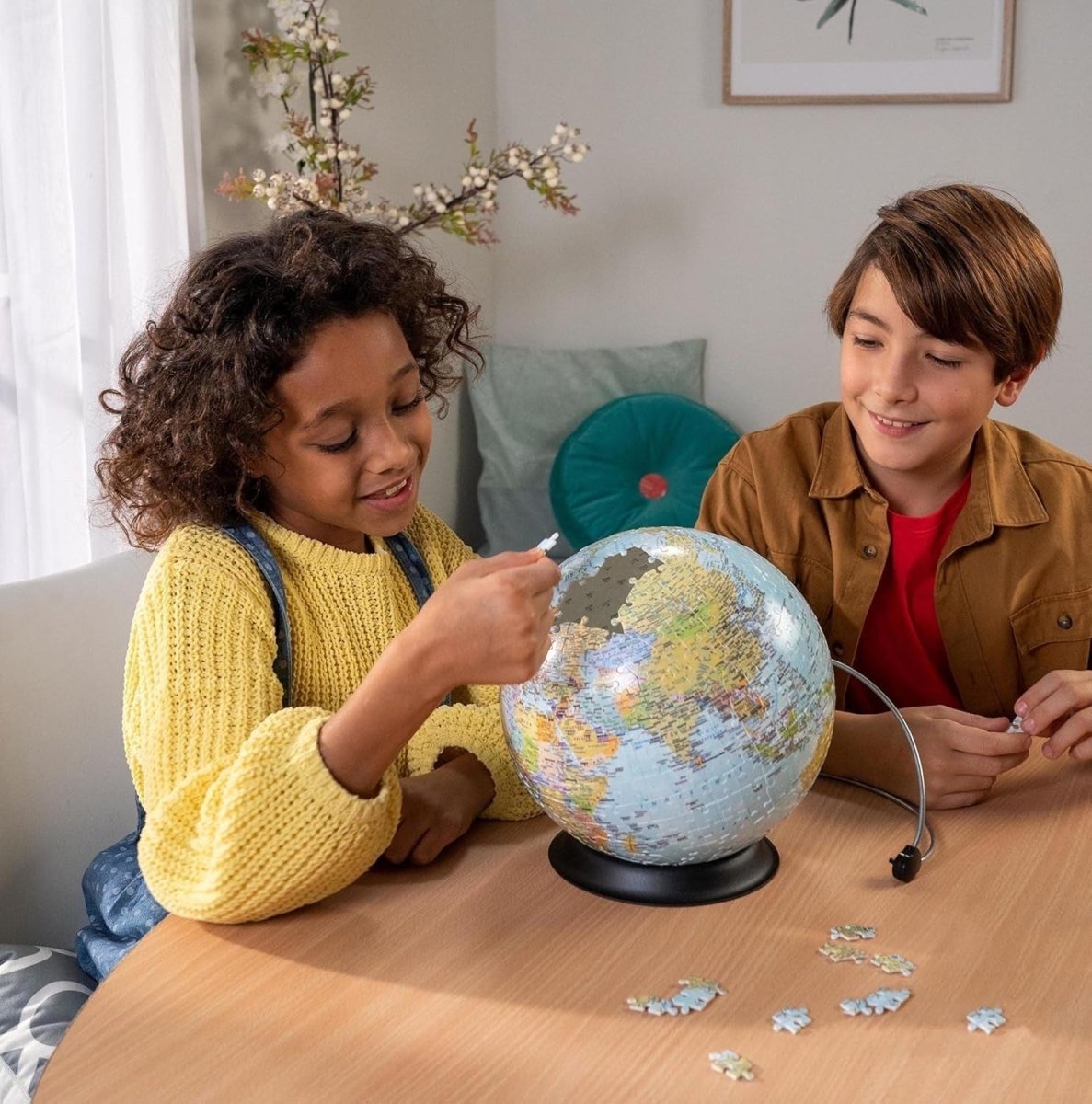 3D World Globe Puzzle 540 Piece Educational Jigsaw Kids Adults Gift - Kwikley